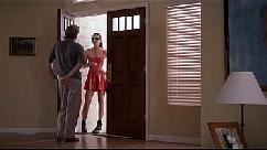 Bitch in red latex dress fuck up the man