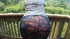 Huge booty see thru leggings public