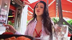 Latina loves pizza with cum toping
